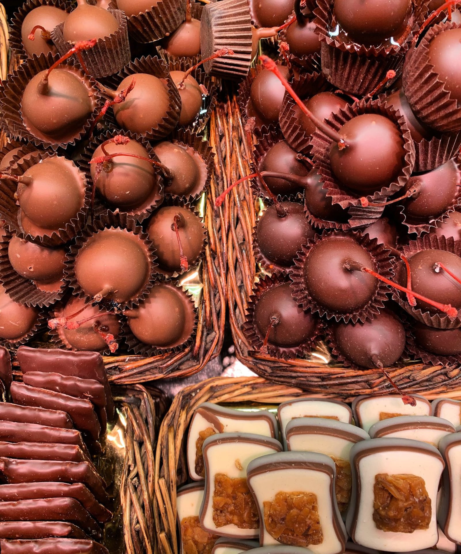 Chocolate candies are sold at La Boqueria food market in Barcelona, Spain. CONTRIBUTED BY ASHA GOMEZ