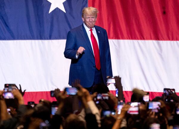 Donald J. Trump speaks at the state G.O.P. convention in Georgia Saturday, June 10, 2023. (Natrice Miller/natricemiller @ajc.com)