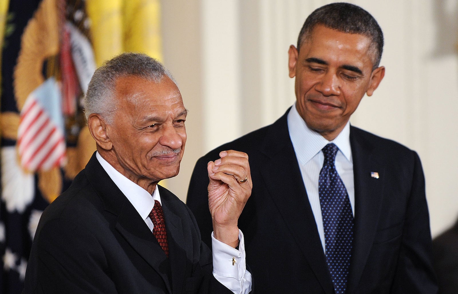 In this file photo, former U.S. President Barack Obama awards the Presidential Medal of Freedom to civil rights leader Rev. Cordy Tindell 'C.T.' Vivian in the East Room at the White House on Nov. 20, 2013 in Washington, D.C. Vivian died at 3 a.m. on July 17, 2020. (Olivier Douliery/Abaca Press/MCT)