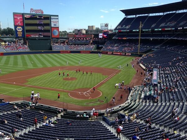 Turner Field, 13 minutes before gametime. Pennant fever! (M. Bradley)