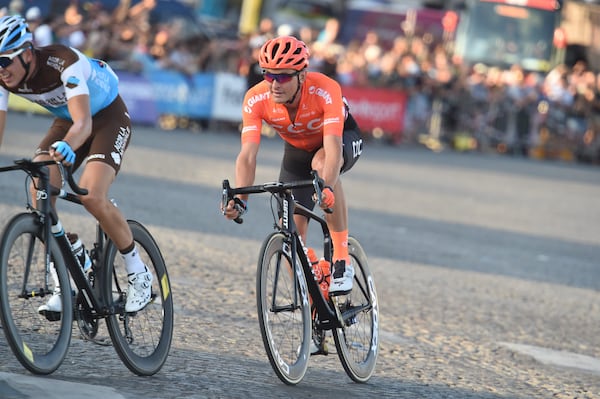 Joey Rosskopf on the final day of the Tour de France. (Photo credit: Stefano Sirotti)