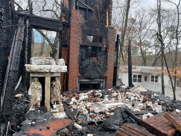 The remnants of the chapel and marble altar at the home of the Legionaries of Christ’s community on Woodsong Road in Cumming.