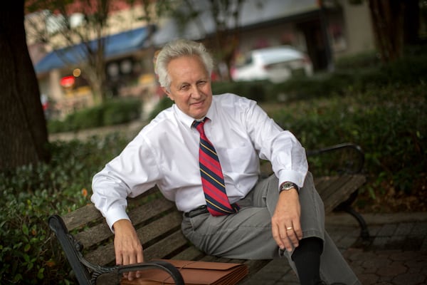 BRUNSWICK, GA - NOVEMBER 05, 2015: David Peterson, a former Glynn Assistant District Attorney sits on a park bench in downtown Brunswick, Ga., Thursday, Nov. 5, 2015. Higgins former boss was the Glynn County District Attorney Jackie Johnson. CREDIT: Stephen Morton for The Atlanta Journal Constitution