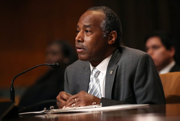 HUD Secretary Ben Carson testifies on Capitol Hill in Washington on April 18, 2018. (Photo by Win McNamee/Getty Images)