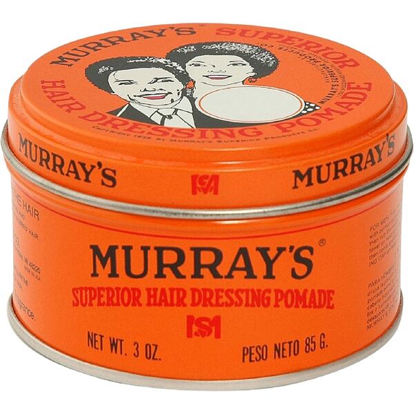 Murray’s Superior Hair Dressing Pomade, which needs to be warmed in your hands to soften before applying, is made with petrolatum, mineral oil and fragrances.