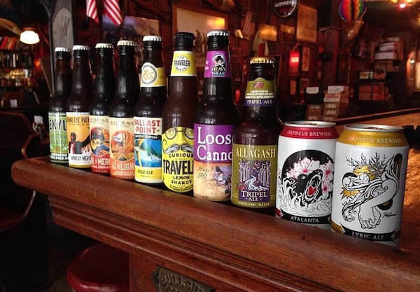 A lineup of beers at the Euclid Avenue Yacht Club