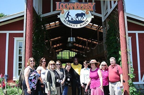 A group of travel writers explores Loganberry Heritage Farm with the Georgia Department of Economic Development.