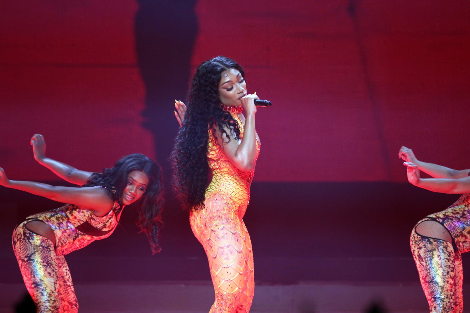 Megan Thee Stallion energized State Farm Arena on Sunday, June 2, 2024 on her Hot Girl Summer Tour, with GloRilla opening the show. Due to broken water lines in Downtown Atlanta, this first of two shows was originally scheduled for Friday night.
Robb Cohen for the Atlanta Journal-Constitution