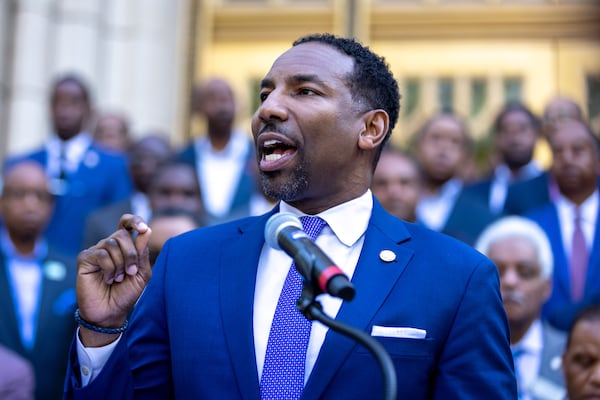 Atlanta Mayor Andre Dickens sat down with us for a special episode of the Politically Georgia podcast. (Arvin Temkar/arvin.temkar@ajc.com)