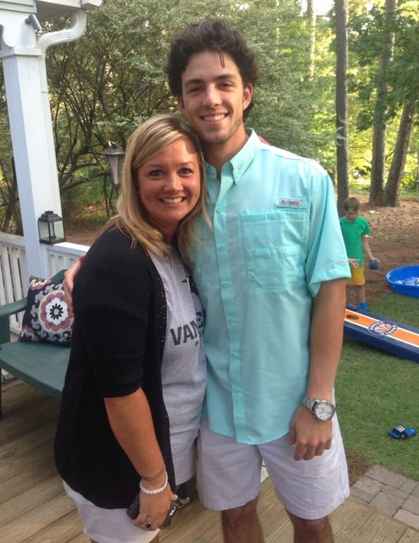 Dansby Swanson and one of his former teachers, Kelly Herrero.