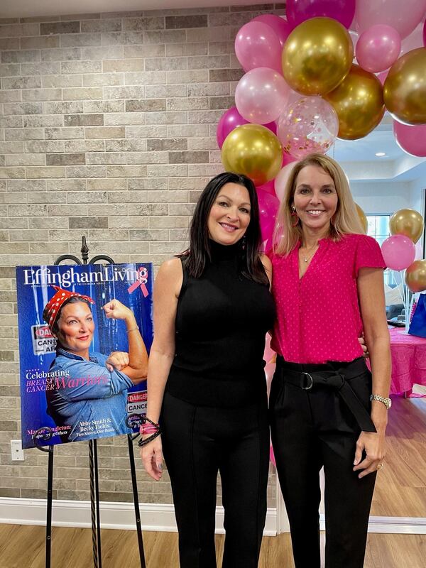 In 2019, Liane Willard, right, who has dense breast tissue, demanded an ultrasound. The ultrasound picked up a 1 centimeter tumor deep in the breast tissue that turned out to be an aggressive type of cancer. Had she not insisted on additional screening, the cancer may not have been found until had metastasized, she said. She credits Margie Singleton for educating her on the issue and for being the reason she knew to push for more testing. “Margie is my guardian angel,” she says. (Contributed)