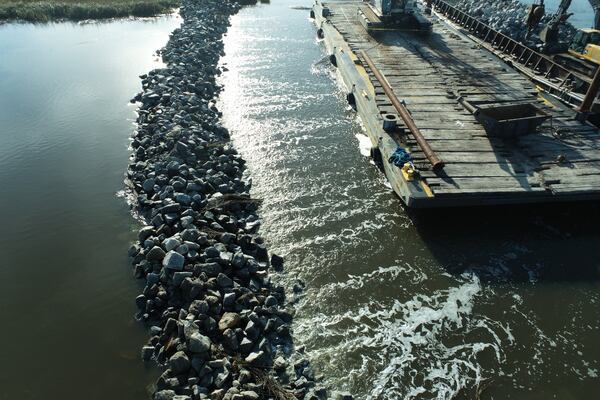 The Army Corps of Engineers has blocked off man-made cuts through Georgia's coastal salt marsh, restoring the natural flow of water.