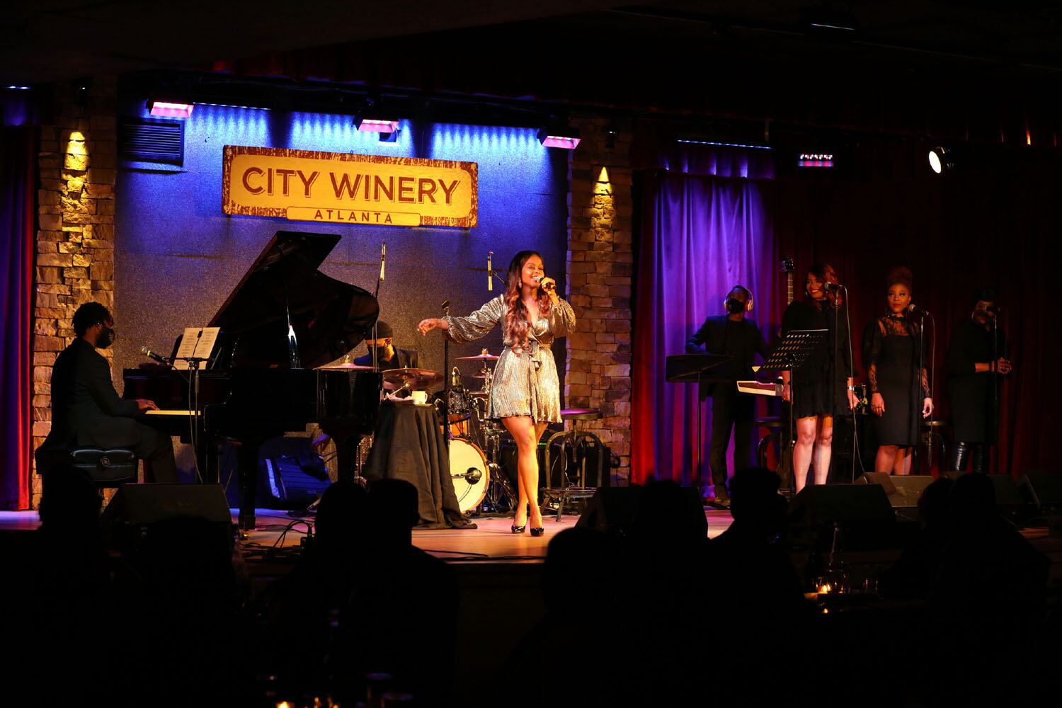 Grammy winner Chrisette Michele played the first of two sold out concerts at the City Winery on Sunday, December 13, 2020. The show featured limited capacity with social distancing of the tables in the intimate venue.
Robb Cohen for the Atlanta Journal-Constitution