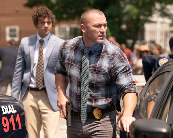 Jake McLaughlin (right) as Michael Ormewood (with Douglas Smith, left) in season 3 of "Will Trent." (Disney/Daniel Delgado Jr.)
