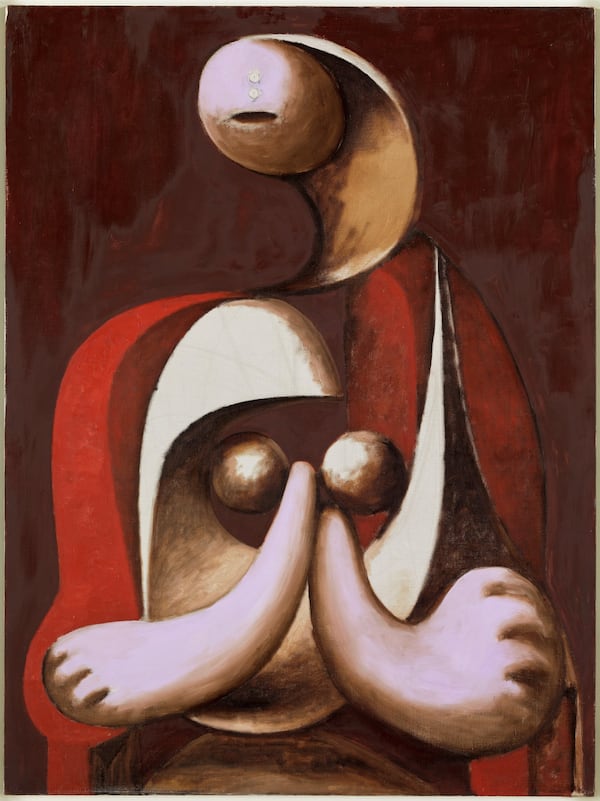 “Woman Seated in a Red Armchair" by Pablo Picasso. The artist was focused on "deconstructing," said curator Claudia Einecke, reducing images to their simplest elements. Courtesy: High Museum of Art