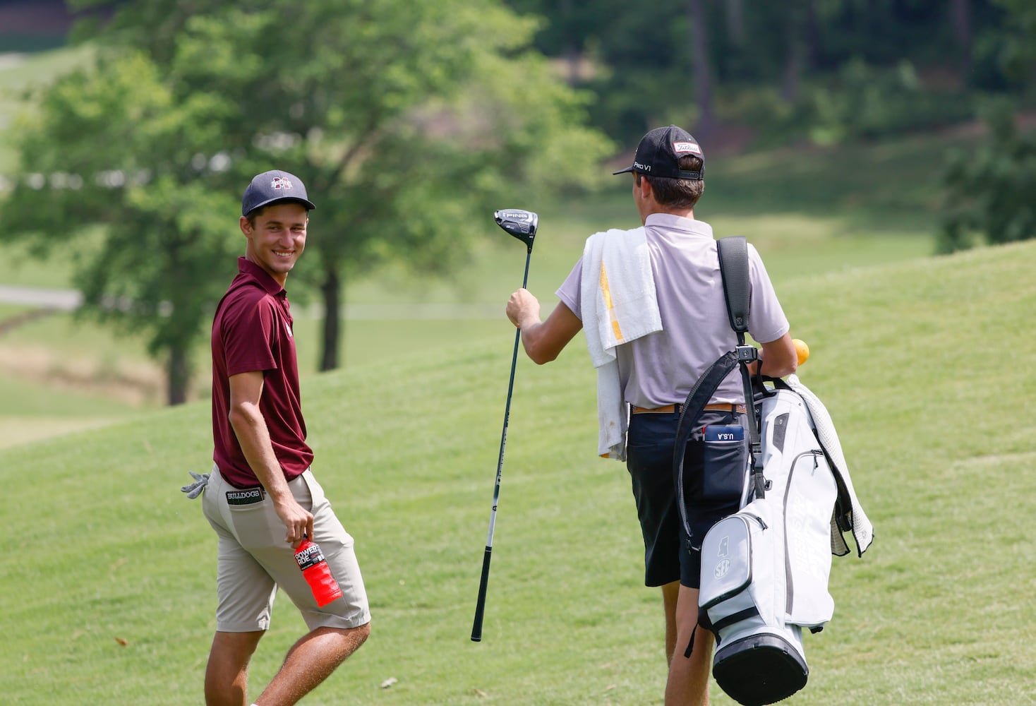 Hunter Logan, Mississippi State University, finished 18th, nine under par, during the final round of the Dogwood Invitational Golf Tournament in Atlanta on Saturday, June 11, 2022.   (Bob Andres for the Atlanta Journal Constitution)