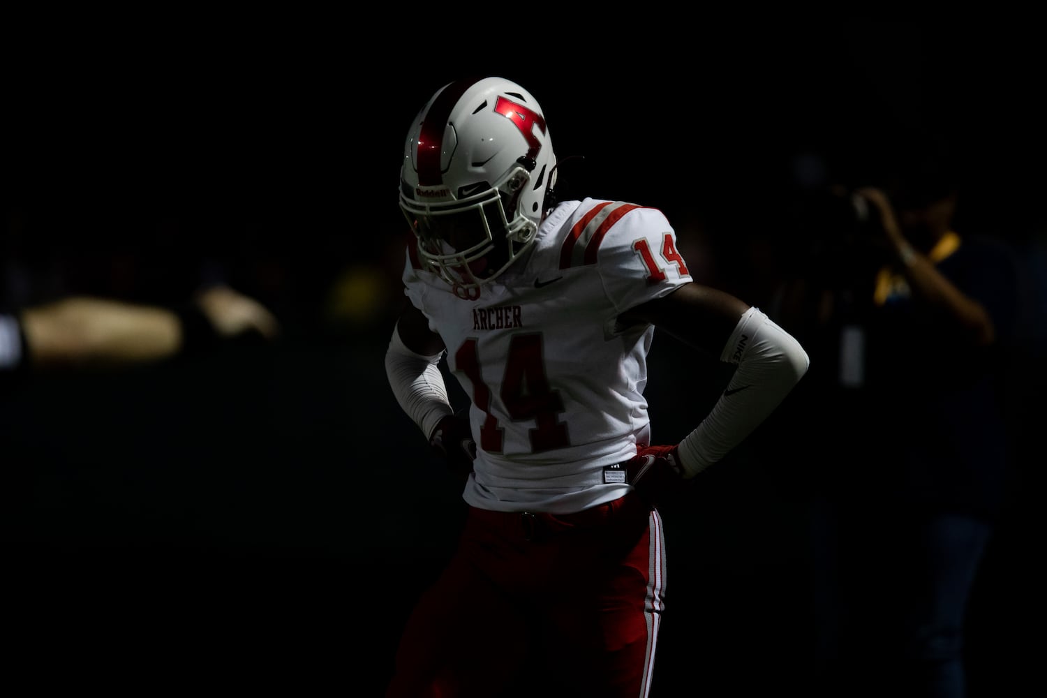 Archer's Frank Osorio (14) reacts to a play during a GHSA high school football game between Grayson High School and Archer High School at Grayson High School in Loganville, GA., on Friday, Sept. 10, 2021. (Photo/Jenn Finch)