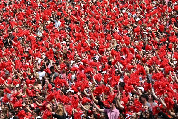 Georgia fans cheer before Georgia vs Ball State game in an NCAA football game at Sanford Stadium, Saturday, September 9, 2023, in Athens. (Hyosub Shin / Hyosub.Shin@ajc.com)