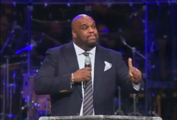 Pastor John  Gray, associate pastor to Joel Osteen at Lakewood Church in Houston, speaks at Eddie Long's funeral.