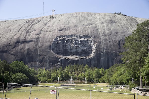 The carving on Stone Mountain is considered the largest Confederate memorial in the world. (ALYSSA POINTER/ALYSSA.POINTER@AJC.COM)