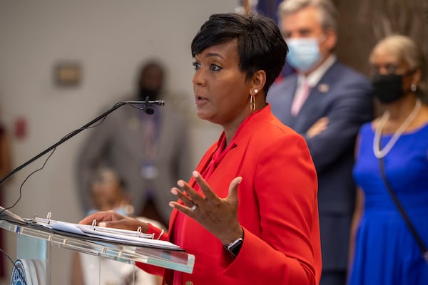 Atlanta Mayor Keisha Lance Bottoms and other leaders at the local level in Georgia have reinstated mask rules, a move that has sparked opposition from Gov. Brian Kemp. (Alyssa Pointer/Atlanta Journal Constitution)