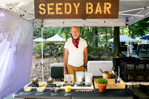 Chef David Sweeney at his Seedy Bar stall at Freedom Farmer's Market. Mia Yakel/For The AJC