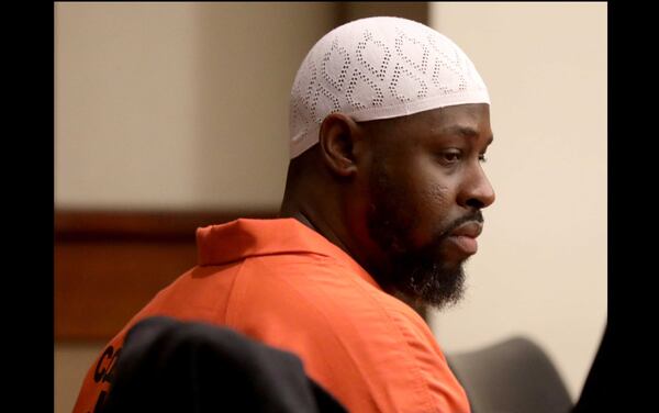 Dafareya Hunter sits in a Cobb County courtroom during his hearing before Judge S. Lark Ingram on Monday, Oct. 29, 2018. Hunter, accused of rape and murder, is the first person DA Vic Reynolds has sought to be killed by the death penalty. (JASON GETZ/SPECIAL TO THE AJC)