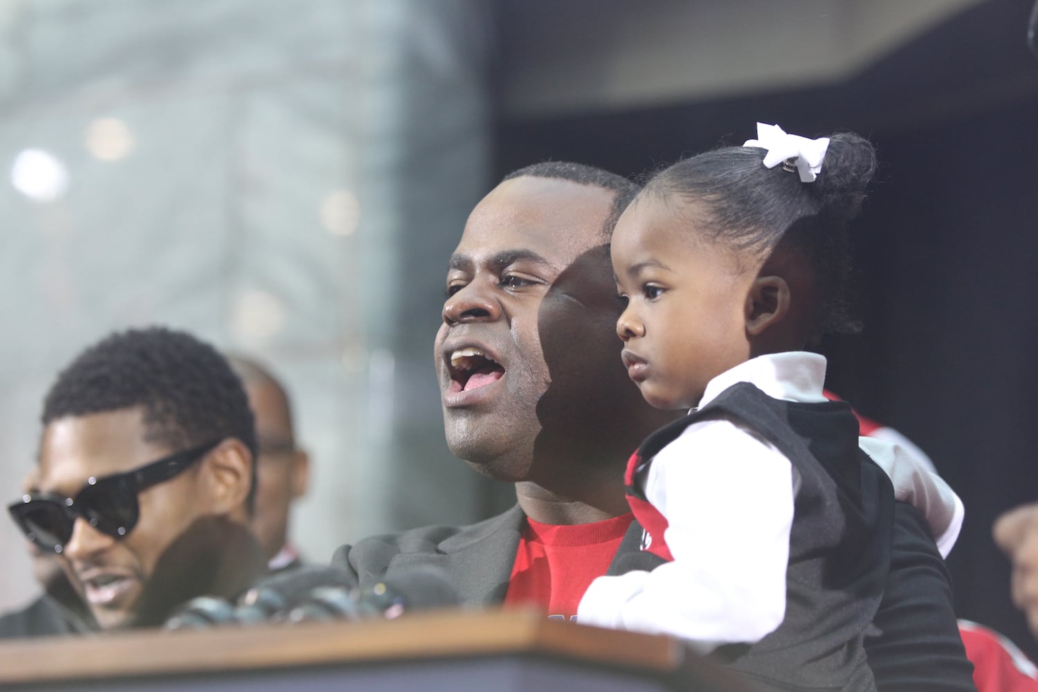 Falcons pep rally at Atlanta City Hall