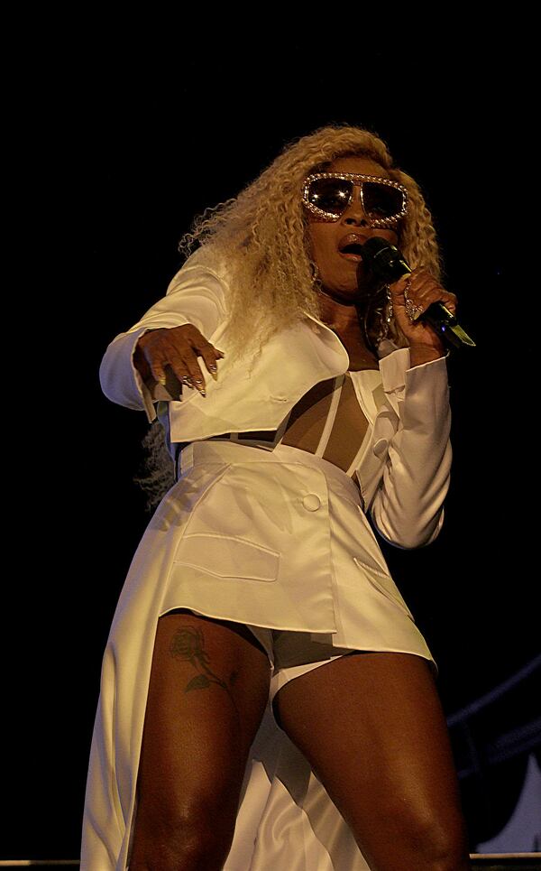 Mary J. Blige, ranked by Billboard as the most successful female R&B/Hip-Hop artist of the past 25 years, has released 13 albums, eight that achieved platinum status. She has sold over 80 million records and has won nine Grammys and every other significant music awards known. Blige co-headlines with Nas, another hip-hop icon whose debut album Illmatic is considered one of the greatest hip-hop albums of all time, on their "Royalty" tour,at the Cellairis Amphitheatre at Lakewood on Monday, August 26, 2019 in Atlanta.(Akili-Casundria Ramsess/Eye of Ramsess Media)