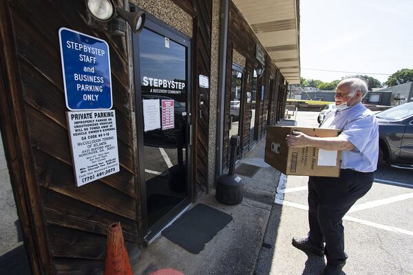 Tom Trueb of Snellville Church of Christ delivers tissue to Step by Step Recovery in Lawrenceville. Contributed by the Greater Gwinnett Reentry Alliance