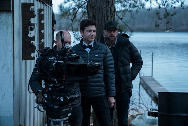 Camera operator Benjamin Semanoff, actor and producer Jason Bateman and cinematographer Ben Kutchins on the set of  "Ozark" on Netflix, which was shot largely in Georgia over four season. NETFLIX