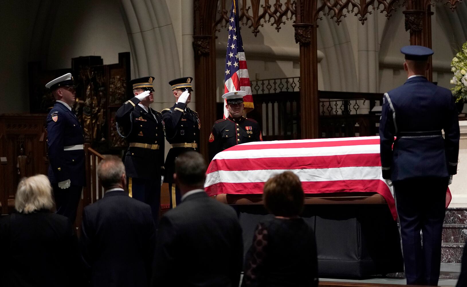 Photos: President George H.W. Bush lies in repose at Houston church