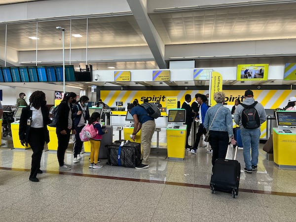 Spirit Airlines check-in counter at Hartsfield-Jackson International Airport