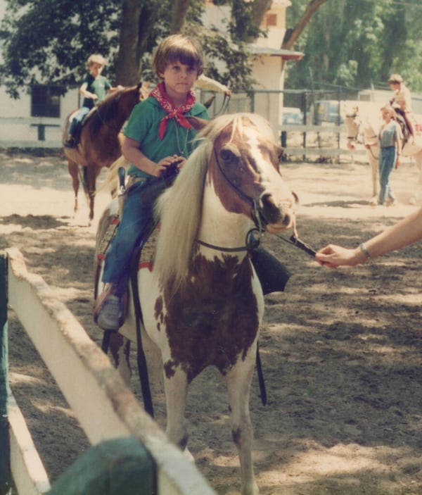 Many St. Simons Island children learned to ride horses at the Sea Island Co. stables, located for 60 years at the corner of Sea Island and Frederica roads, a property now known as Old Stables Corner. (Courtesy of St. Simons Land Trust)