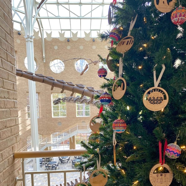 Dinosaur bones and a Christmas tree? It’s what you’ll find at Fernbank during their Winter Wonderland exhibit. (Fernbank Museum Facebook)