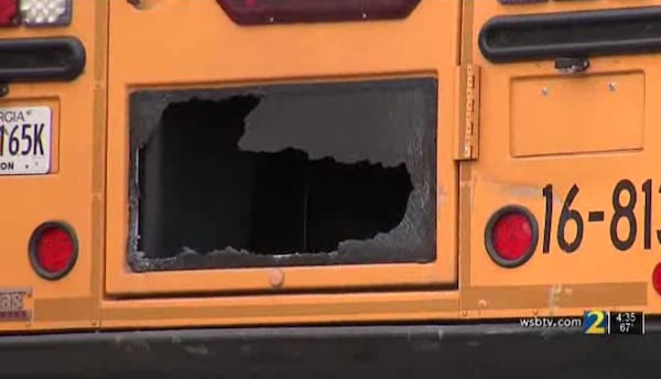 One school bus rear-ended another Tuesday afternoon in northwest Atlanta.