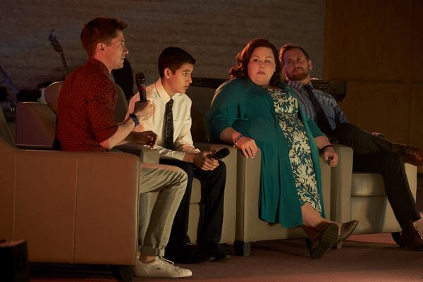 L to R: Topher Grace (Pastor Jason Noble), Marcel Ruiz (John Smith), Chrissy Metz (Joyce Smith) and Josh Lucas (Brian Smith) star in Twentieth Century Foxâs BREAKTHROUGH. Photo Credit: Allen Fraser.