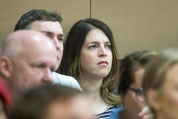 Jenna Garland, press secretary for former Atlanta Mayor Kasim Reed, is present for her court appearance in front of Judge Jane Morrison at the Fulton County Courthouse in Atlanta, Monday, July 1, 2019. Jenna Garland is the first government official ever criminally charged in Georgia for violations of the state’s open records law. ALYSSA POINTER / ALYSSA.POINTER@AJC.COM