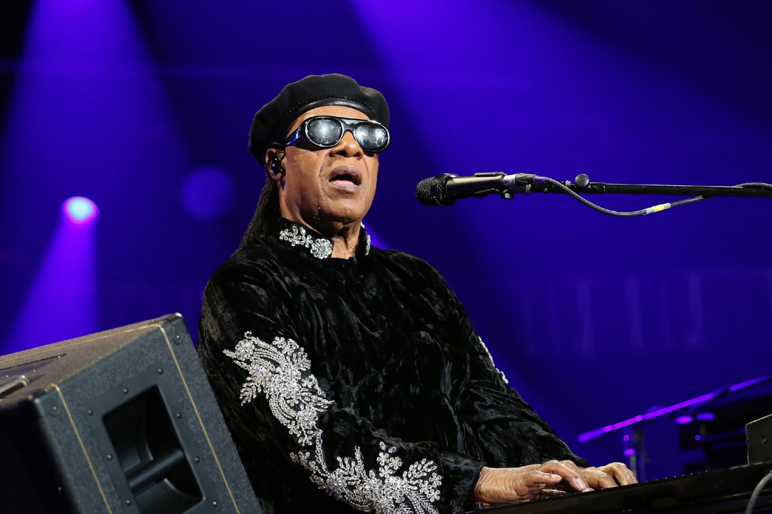 Stevie Wonder entertained a sold-out State Farm Arena crowd on Saturday, October 19, 2024. He was escorted on stage by his daughter Aisha Morris and son Kailand Morris on his "Sing Your Song! As We Fix Our Nation's Broken Heart" tour.
Robb Cohen for the Atlanta Journal-Constitution