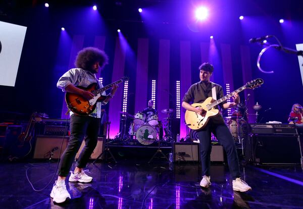 Vampire Weekend, including Brian Robert Jones (left) and Ezra Koenig will play the Fox Theatre on Aug. 27, 2019. 