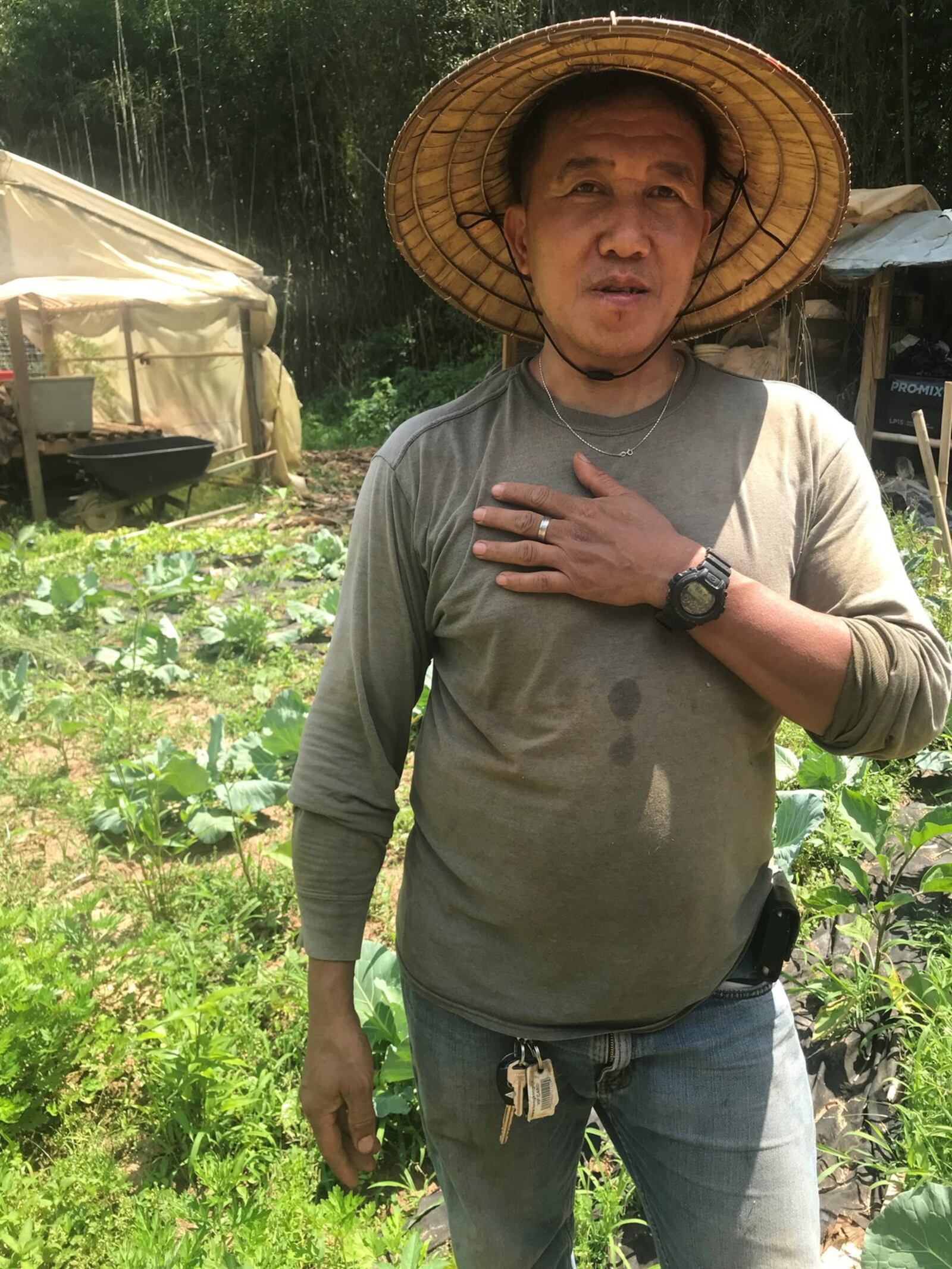 Severe weather in April devastated crops at Bamboo Creek Farm in Stone Mountain, where James Khup is one of the immigrant farmers. LIGAYA FIGUERAS / LFIGUERAS@AJC.COM