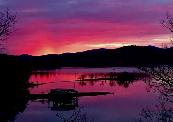 Jim Baskett shared this photo he called "Sunrise over Blue Ridge Lake."