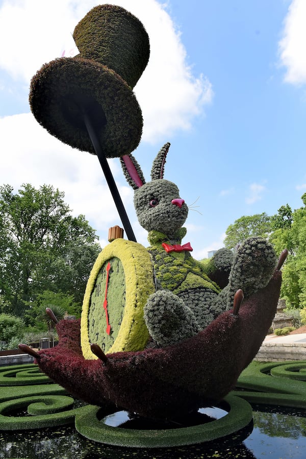 The White Rabbit at the Atlanta Botanical Garden's "Alice in Wonderland." RYON HORNE / RHORNE@AJC.COM