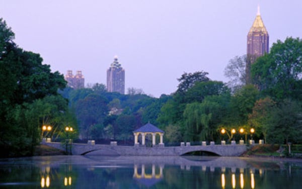 Ansley Park's most beautiful feature, Piedmont Park at dusk.