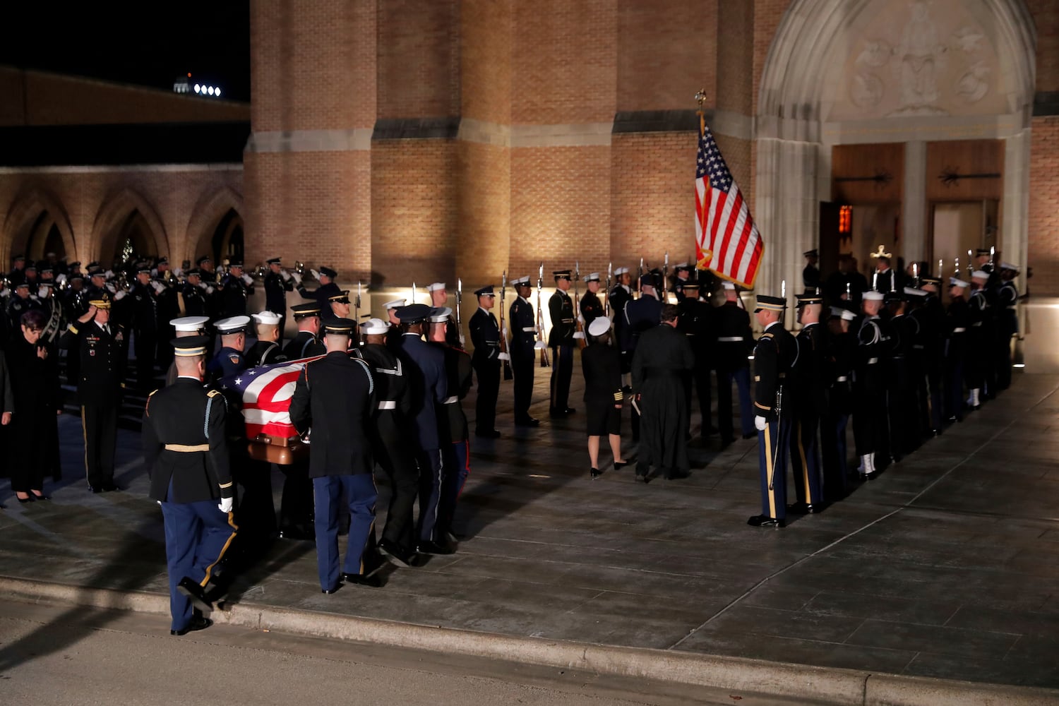 Photos: President George H.W. Bush lies in repose at Houston church