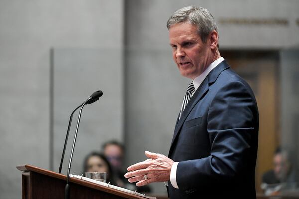 FILE Gov. Bill Lee speaks to the Tennessee General Assembly in Nashville. On Thursday, Lee announced that Tennessee had its first case of coronavirus.