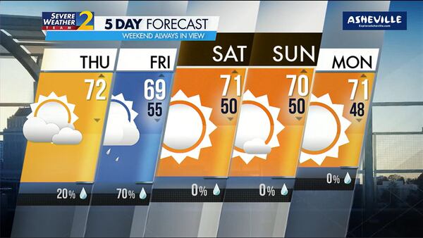 Five-day forecast for Oct. 19, 2023.