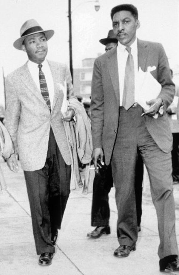 Martin Luther King with Bayard Rustin in the 1960s. CREDIT: AP