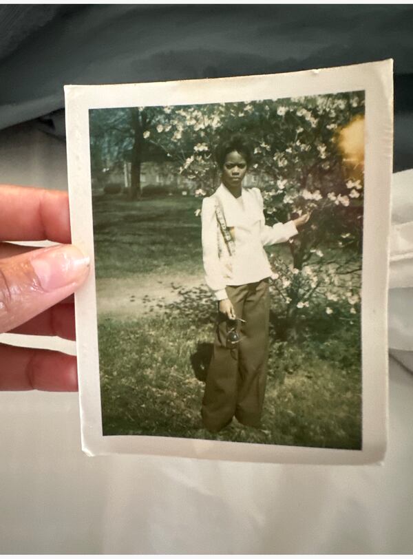 Shyril Beck outside of Gaines Hall during her freshman year at Morris Brown College in 1974. Courtesy of Shyril Beck