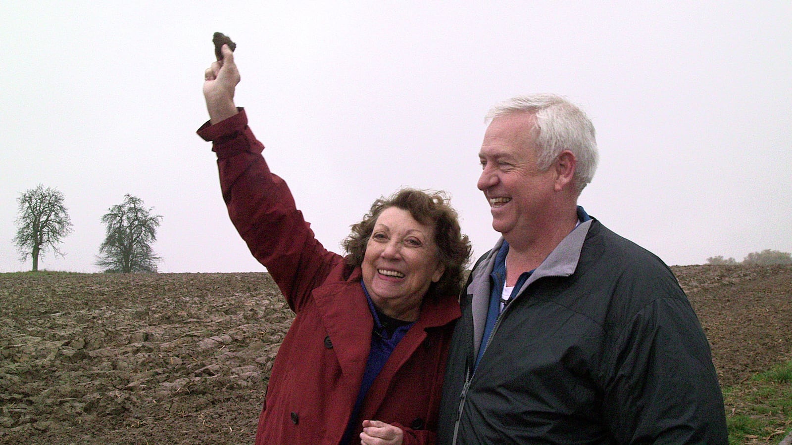 With Kevin Riley, editor of The Atlanta Journal-Constitution, Shirley Sessions reaches Wallerfangen, Germany, the final destination of her journey to retrace the steps of her late husband Eddie Sessions during WWII. RYON HORNE/RHORNE@AJC.COM